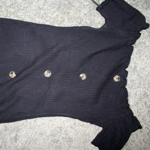 (SHEIN) Black button cocktail dress